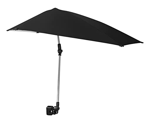 Sport-Brella Versa-Brella Verstellbarer Regenschirm mit Universalklemme, LSF 50+, Schwarz