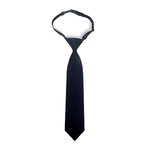 HOTMNTY Krawatte Kinder Jungen,Jungen Clip Krawatte,Vorgebundene Krawatten für Jungen,Verstellbare Kinder Vorgebunden Krawatte,Lain Farbige Formale Krawatte,für Formelle Schuluniformen (Marineblau)