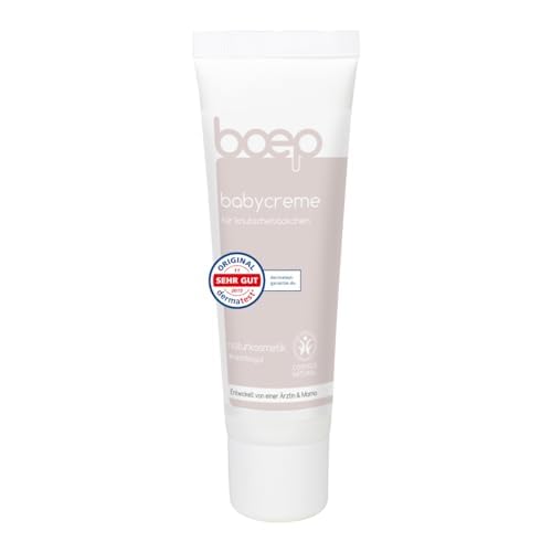 boep Babycreme | Vegane Naturkosmetik Gesichtscreme für Babys & Kinder | Empfohlen von Hebammen | Mit Bio Calendula, Bio Sheabutter & Mandelöl | Entwickelt von einer Ärztin & Mama (50 ml)