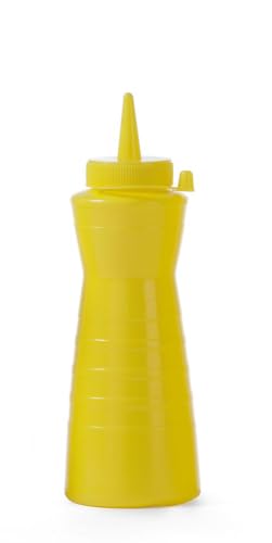 HENDI Spenderflaschen, Easy Squeeze, Stückzahl: 1, Spritzflaschen, Squeezeflasche, 0,6L, ø75x(H)240mm, Polypropylen, Gelb