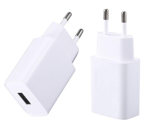 2-Pack USB Netzteil 5V/1A Ladegerät Stecker Netzstecker Ladestecker Steckdosenadapter für Handy,Smart Watch,Intelligente Uhren,Kopfhörer,Kamera,eBook Reader,Kopfhörern,und Mehr