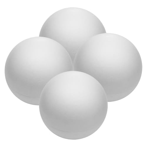 HOMSFOU 4 Stück Hohlkugel aus Schaumstoff würfelunterlage weihnachtadeko Party Decoration Bastelschaum Polystyrol Schaumperlen Party DIY projekte Modelle Hochzeitsschaumkugeln Folge Weiß