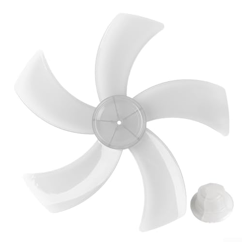 Jayruit Langlebiges und effizientes 45,7 cm Lüfterblatt, fünf Blätter, Mutterabdeckung, geeignet für Standventilatoren (transparentes Weiß)