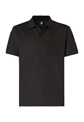 NORTH SAILS Herren S/S Polo W/Logo Polohemd, Schwarz, Large