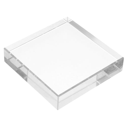 INOOMP Transparentes Quadratisches Papiergewicht Büro Klarer Papiergewicht Briefbeschwerer Glas Reading Schreibtisch Papergewicht Büro Briefbeschwerer Heimwerkerdekor Weißer Kristall