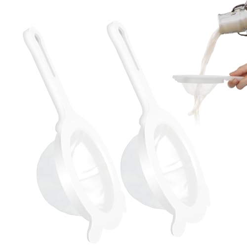 2 Stück Plastiksieb Nylon Sieb 300/450 Mesh Nylon Feines Sieb Küche Sieb Feines Sieb Mit Griff Filter Ultrafeines Trichterfilter Plastiksieb Haushaltssieb Speiseöl Filter Für Filterung Speiseöl