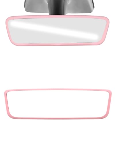 KGDUYC 1 Stück Rückspiegelabdeckung, Silikon-Autospiegelabdeckung, rosa Spiegelzubehör, Autospiegel-Schutzrahmen, Silikon-Autospiegelrahmen, Autozubehör (rosa)