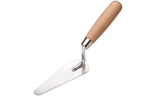 Colorus Profi Katzenzungen Kelle 140 mm | Maurerkelle Edelstahl, rostfrei | Zungenkelle mit Holzgriff | Putzkelle Putzerkelle | Stuckateurwerkzeug