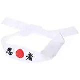 Healeved Japanisches Karate-Stirnband - Sushi Küche Kopfbedeckung Bushido Bandana Ninja Print Kopfschmuck Kochmütze Im Japanischen Stil Für Kochen Und Karate Küchenbedarf Baumwolle