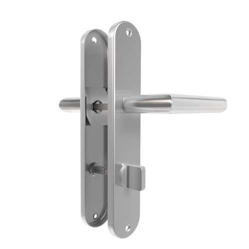AwmnSrman Drückergarnitur WC Badezimmer Türschloss Türgriffe Innentüren Türklinke 240 * 50 mm Silber