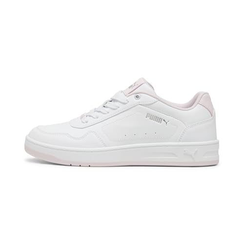 PUMA Damen Court Classy Sneakers 38 White Whisp of Pink Silver Gray ┃Basic Sneakers Damen