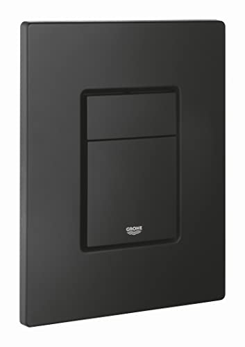 GROHE Even - Abdeckplatte (wassersparend, Anti-Fingerprint Oberfläche, 2- Mengen Betätigung), matt Black, 38966KF0