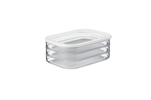 Mepal | Vorratsbehälter Wurstwaren Modula 3-lagig | Kühlschrank - Vorratsbox mit Deckel | Geeignet zur Aufbewahrung von Fleischprodukten | Vorratsboxen | 3x 550 ml - Nordic White