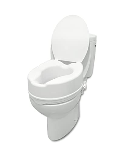 PEPE - Toilettensitzerhöhung 15cm mit Deckel, WC Sitzerhöhung für Senioren, Erhöhter Toilettensitz 15 cm, Toilettenaufsatz für Senioren, Sitzerhöhung Toilette Erwachsene, Toilettensitzerhöhungen Weiß