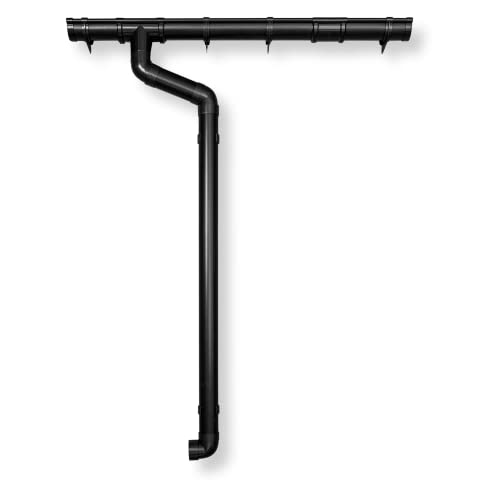 4 Home & Garden Dachrinnen Set | Flachdach Pultdach (1-Seite) bis 300cm | Halbrundrinne 65mm Kunststoff Fallrohr DN60 in 3 Farben | Regenrinnen Komplettset | Braun Weiss Anthrazit (Anthrazit)