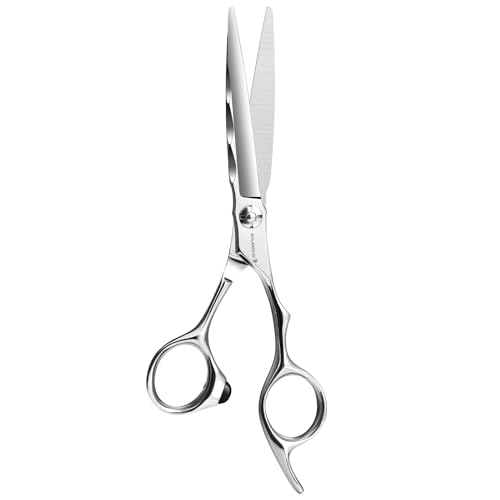 AOLANDUO Haarschere Premium, Extra scharfe Friseurschere oder Europa-Zahnschere, Scharfer und präziser Schnitt, Perfekter Haarschnitt für den Salon (Klassisch)