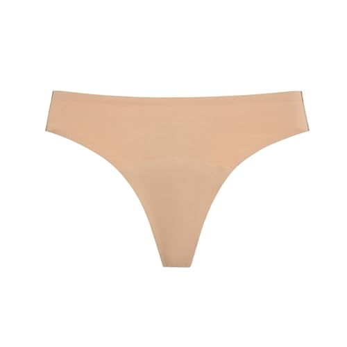 Unterwäsche Damen Slip Taille, Unterwäsche für Frauen, auslaufsichere Menstruationshöschen aus Baumwolle für die Nacht Damen Unterwäsche Durchsichtig (Beige, XXL)