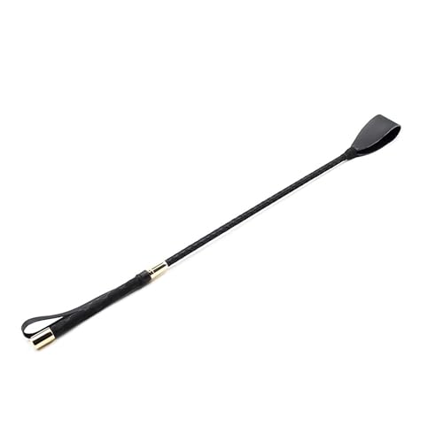 Azatemgo Lederreitgerte Kunstleder Pferdegerte mit Griff und Hängeseil 45 cm