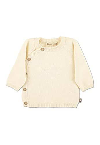 Sterntaler Baby Mädchen Strickjacke Baby GOTS Strick Jacke - Strickjacke Baby - Strickjacke mit Stern und Knopfleiste - natur, 56