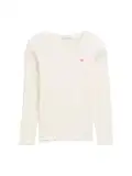 TOM TAILOR Mädchen Kinder Basic Langarmshirt mit Rippstruktur,12906 - Wool White, 104/110