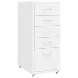 Ordnerschrank, Bürokommode, Mehrzweckschrank, Geeignet für Archive, Schulen, Unternehmen, Verwaltungsabteilungen, Aktenschrank mit Rollen Weiß 28x41x69 cm Metall