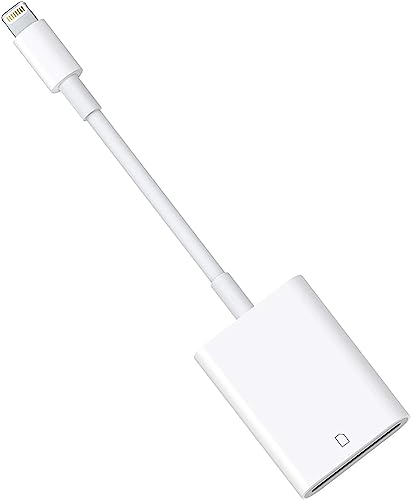 [Apple MFi Certified] iPhone SD Card Reader, Lightning Kartenleser Kamera Kartenlesegerät Adapter, Speicherkartenleser Kartenadapter für Fotografie iPhone 8/14/13/12/11/X