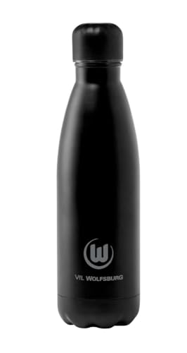 VfL Wolfsburg Edelstahl Trinkflasche - Logo - mattschwarz 0,79 l Flasche