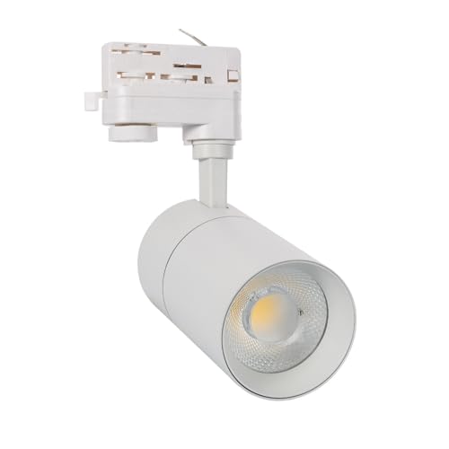 LEDKIA LIGHTING - LED-Strahler für 3-Phasenstromschiene | 20W Dimmbar | 2000 lm Lichtstrom | 36° Abstrahlwinkel | Innenraumbeleuchtung | Aluminium, 4000K Neutralweiß