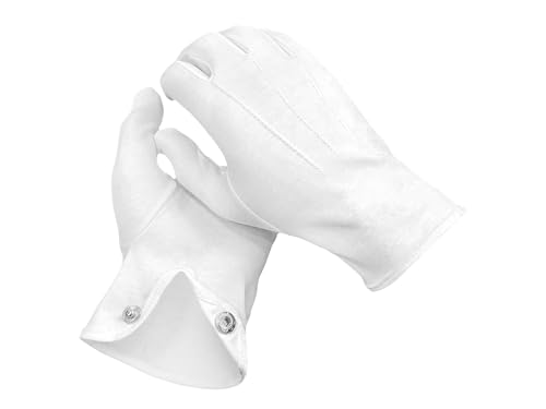 THE MASONIC COLLECTION - Einfarbige weiße Baumwollhandschuhe für Männer - Sehr weich und leicht mit waschbarem und wiederverwendbarem Material - Ideale Freimaurer Geschenke für Männer