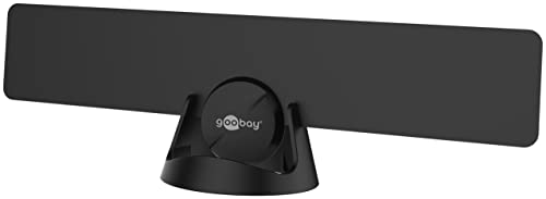 Goobay 67183 Ultraflache Full HD DVB-T2 Zimmerantenne, inkl. LTE/4G Filter, Box, Schwarz
