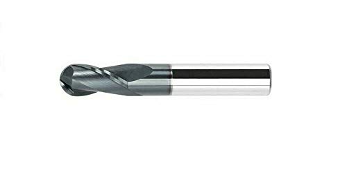 CNC QUALITÄT VHM Radienfräser Radius 2 mm - Schaftfräser Ø 4 mm mit Vollradius - Hartmetall HM Radiusfräser - AlTiN Beschichtung