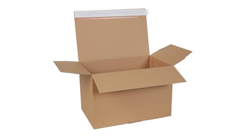 packster 40x Automatikbodenkarton Automatikkarton DHL Paket L 403 x 263 x 266 mm Selbstklebestreifen Braun Blitzbodenkarton
