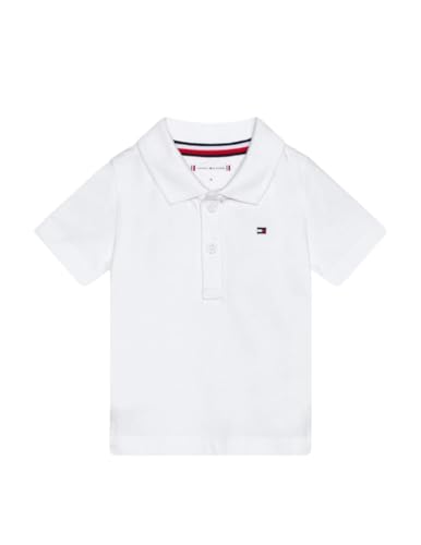 Tommy Hilfiger Unisex Baby Flag Polo S/S KN0KN01763 Kurzarm Poloshirts, Weiß (White), 0 Monate