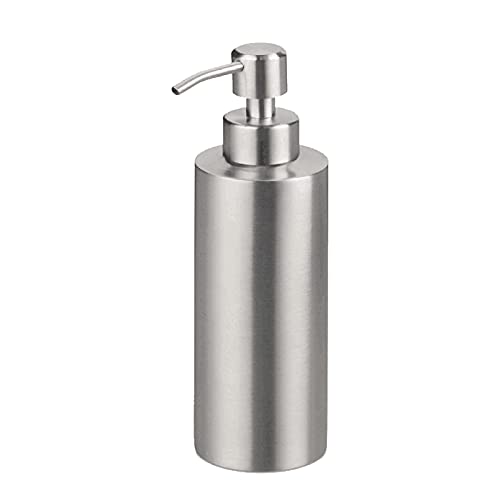 Sinolofty 350 ml Flüssigseifenspender für Lotion, Spülmittel, Shampoo, für Küche, Badezimmer, aus zylindrischem Edelstahl