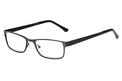 Edison & King Lesebrille Elements – schmale Metallbrille mit Premiumgläsern – entspiegelt und gehärtet (Black, 3,00 dpt)