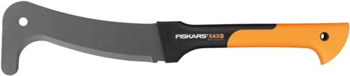 Fiskars Machete, Länge: 50,5 cm, Antihaftbeschichtet, Gehärtete Stahlklinge/Glasfaserverstärkter Kunststoffgriff, Inklusive Schutzhülle, Schwarz/Orange, WoodXpert, XA3, 1003609