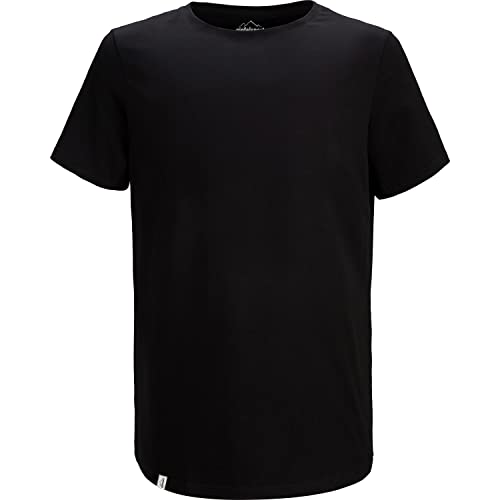 Merino Shirt - Thermounterhemd kurzarm I Thermo Oberteil aus 100% Merinowolle I schwarz, Größe L