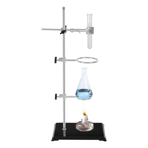 LaborstäNder-Set LaborstäNder Mit Verstellbaren Klemmen Und Runden RäDern LaborstäNder-Halterung Laborflaschenhalterung Aus Stahl Stange Vielseitige VerwendungsmöGlichkeiten Verstellbares Design