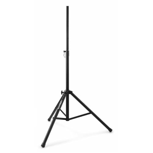 Vonyx LS04 Pro Lautsprecherständer bis 80 KG, Höhenverstellbar bis 2M. Boxenstativ mit Sicherheitsstift, Lautsprecher Stativ, Stative Hochständer Boxen Stativ Speaker Stand, Schwarz