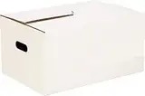 Bücherkartons Professionell Blanco - 10 Stück - 35 Liter - Entfaltet sich Automatisch - Selbstschließend - Bücherboxen - Doppelte Wellpappe - Umzugskartons