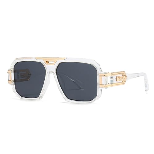 MUTYNE Luxus-Sonnenbrille für Herren, Vintage, übergroße Brillen, männliche Schattierungen, Uv400-Fahrbrille, klar, Einheitsgröße
