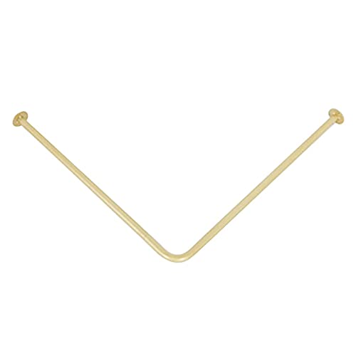 Goldene Gardinenstange mit Sichtschutz-Trennwand, 100 x 100 cm, abgewinkelte Stütze für Bekleidungsgeschäft, Hochzeitskleiderladen, stilvolles Ringregal für elegante Vorhänge.