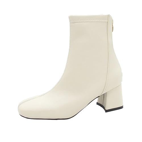 Chelsea Boots Damen Stiefeletten Damen Mit Absatz Lederstiefel Damenstiefel High Heels Stiefel Kurz Westernstiefel Reißverschluss Kurzschaft Stiefel Schlupfstiefel Ankle Bootie Arbeitsstiefel Gr.36-40