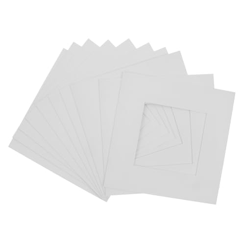 VILLFUL 10 Stück Rahmenträgerpapier Bilderrahmenzubehör DIY Fotorahmenpapier Bildmatten Quadratische Matten Vorgeschnittene Rahmenmatte DIY Fototrägerplatte Fotokartonmatte