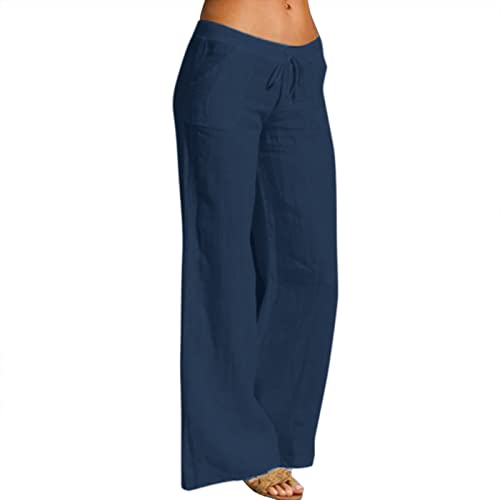 Damen-Hose, schmale Passform, Leder, Fußball, normale Passform, Sommertuch, Schwimmen, lockere Baumwolle, Basketball, bequem, hoch, dunkelblau, M