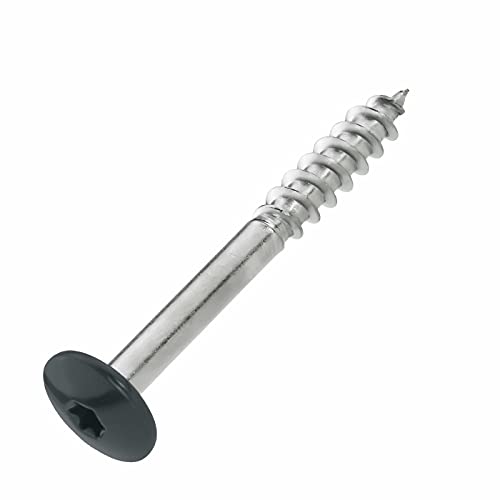 SCREW REBEL Fassadenschrauben 5,5x45 TX20 - RAL 7016, Anthrazitgrau - 100 Stück Edelstahl A2 Trespo