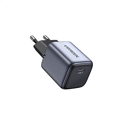 UGREEN Nexode USB C Ladegerät 30W USB C Netzteil GaN II Tech Schnellladegerät kompatibel mit iPhone 16 Pro Max, 16 Plus, 16, 15 Pro, 14, Galaxy S24 Ultra, S23, iPad, Tab A8, Pixel, HomePod (Schwarz)