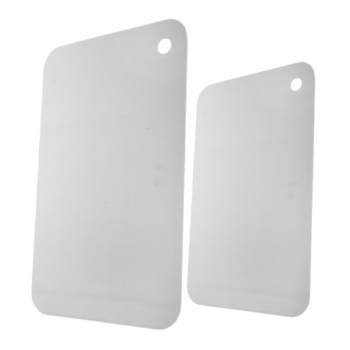 OFFSCH 2 Stück Schneidebrett Aus Edelstahl Obstbrett Metzger Hacken Schneidebretter Aus Stahl Klares Hackklotz Hackingbrett Schneiden Kochen Rostfreier Stahl Silver