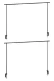 Home4You 2 Deko-Tischgestelle zum Klemmen - Breite 176 cm - Ausziehbar auf bis zu 250 cm - Metall - Schwarz - Tischstange Dekostange Tischdekorationshalter