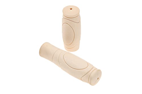 1 Paar ergonomisch geformte Fahrrad Lenker Griffe 125mm 92mm Creme beige